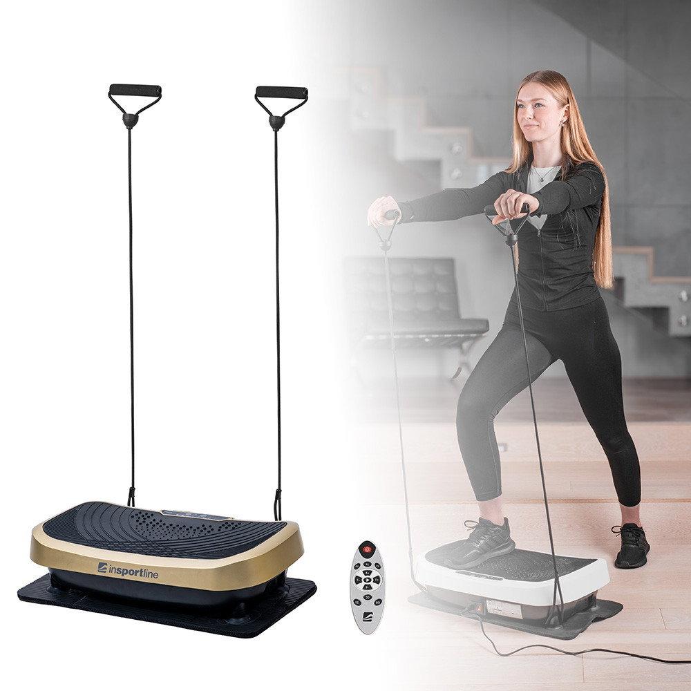 inSPORTline Devyn oscillerande vibrationsplatta med LED-display och träningsband