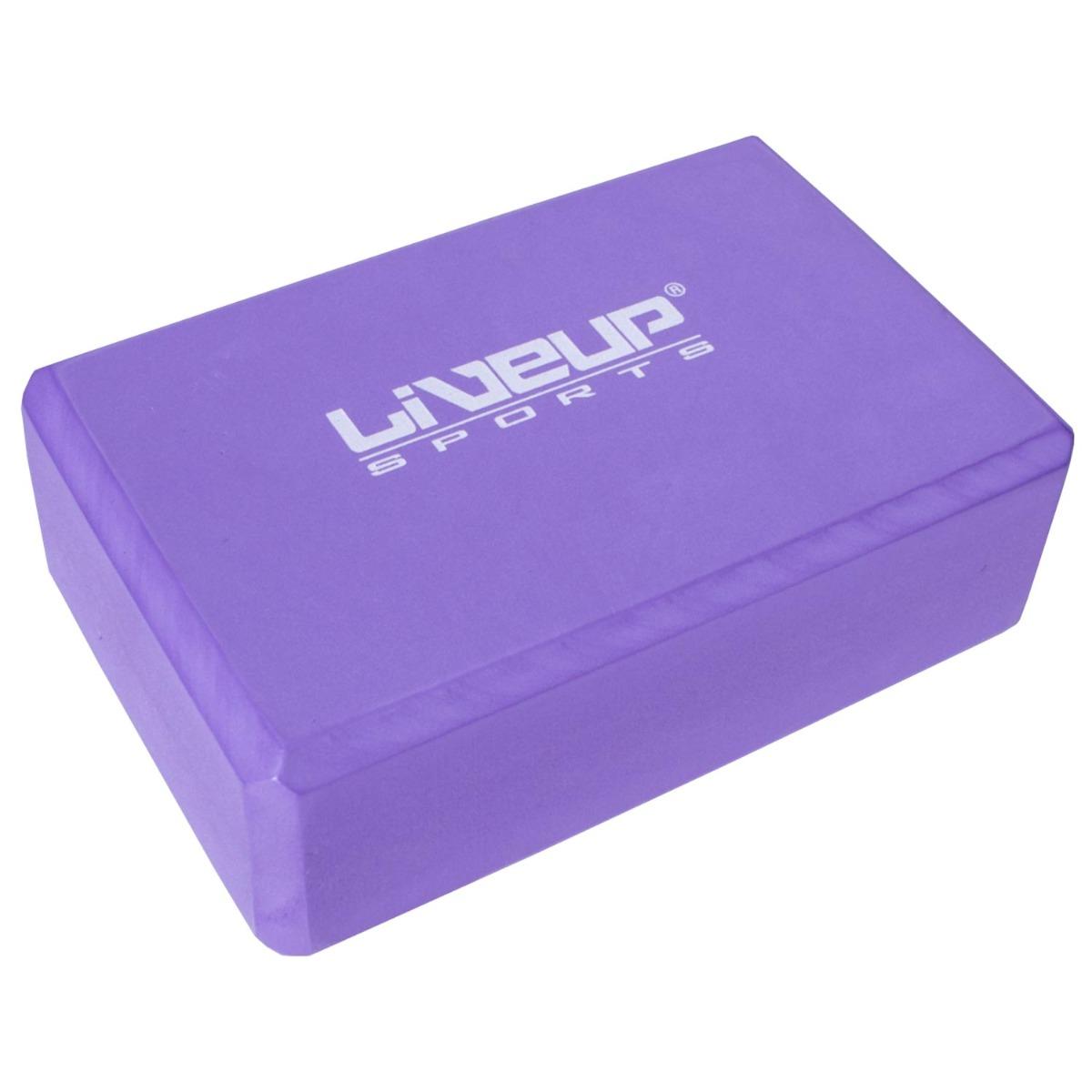 Aserve Yoga Block i lila fast skum med avrundade kanter