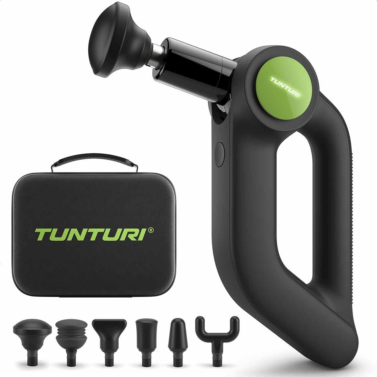 Tunturi Pro MG70 Massagepistol i svart med roterande huvud