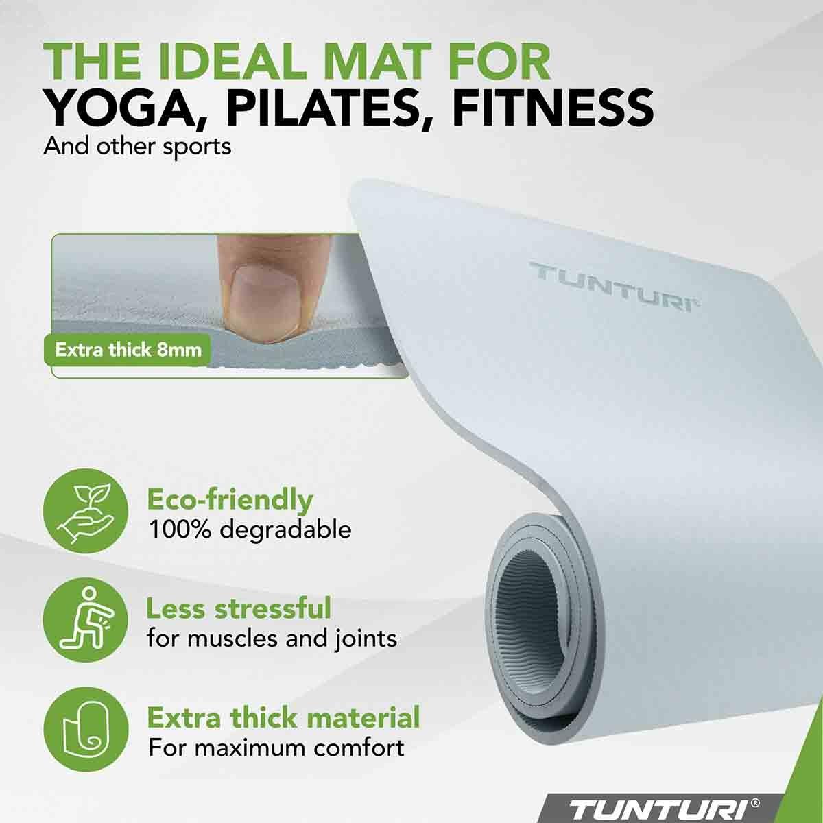 Tunturi yogamatta 8 mm basmodell från Fitnessshopen
