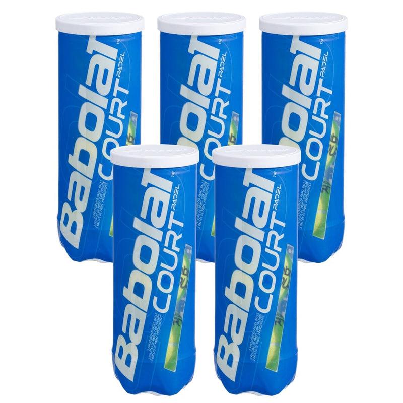 Babolat Court X3 padelbollar, 5 rör om 3 bollar