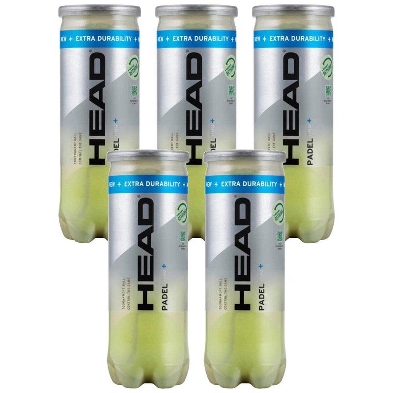 HEAD Padel Pro+ padelbollar, 5 rör om 3 bollar