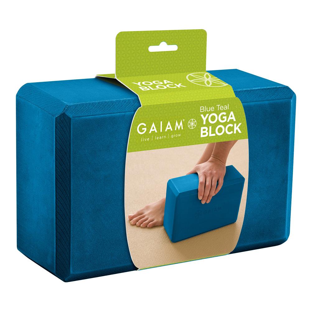 Gaiam Yoga Block i turkos blå färg, naturmaterial